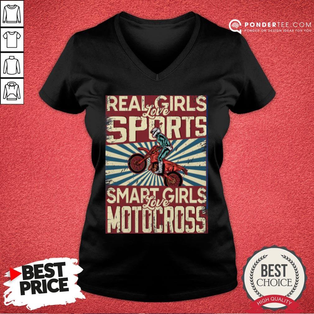 Nice Real Girls Love Sports Smart Girls Love Motocross Shirt