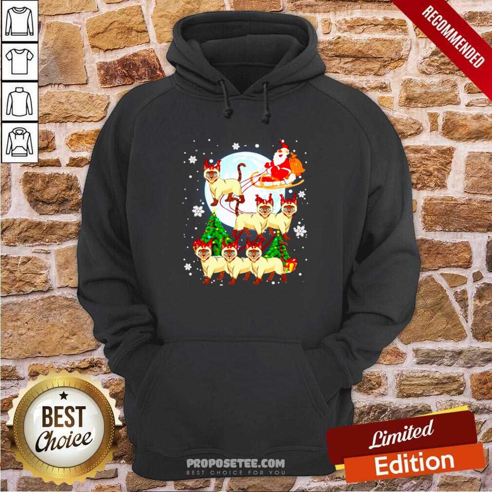 Nice Santa Claus Riding Siamese Reindeer Merry Christmas Shirt