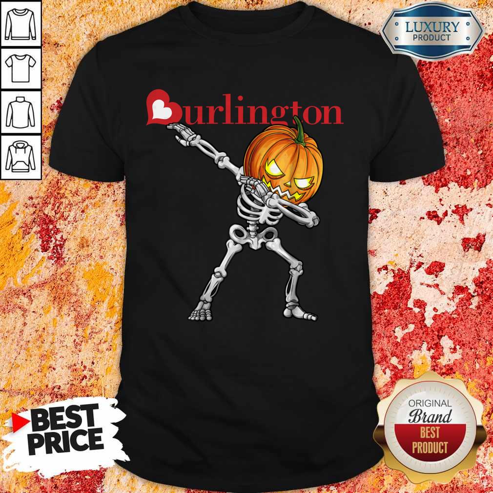 Nice Skeleton Dabbing Halloween Pumpkin Burlington Shirt