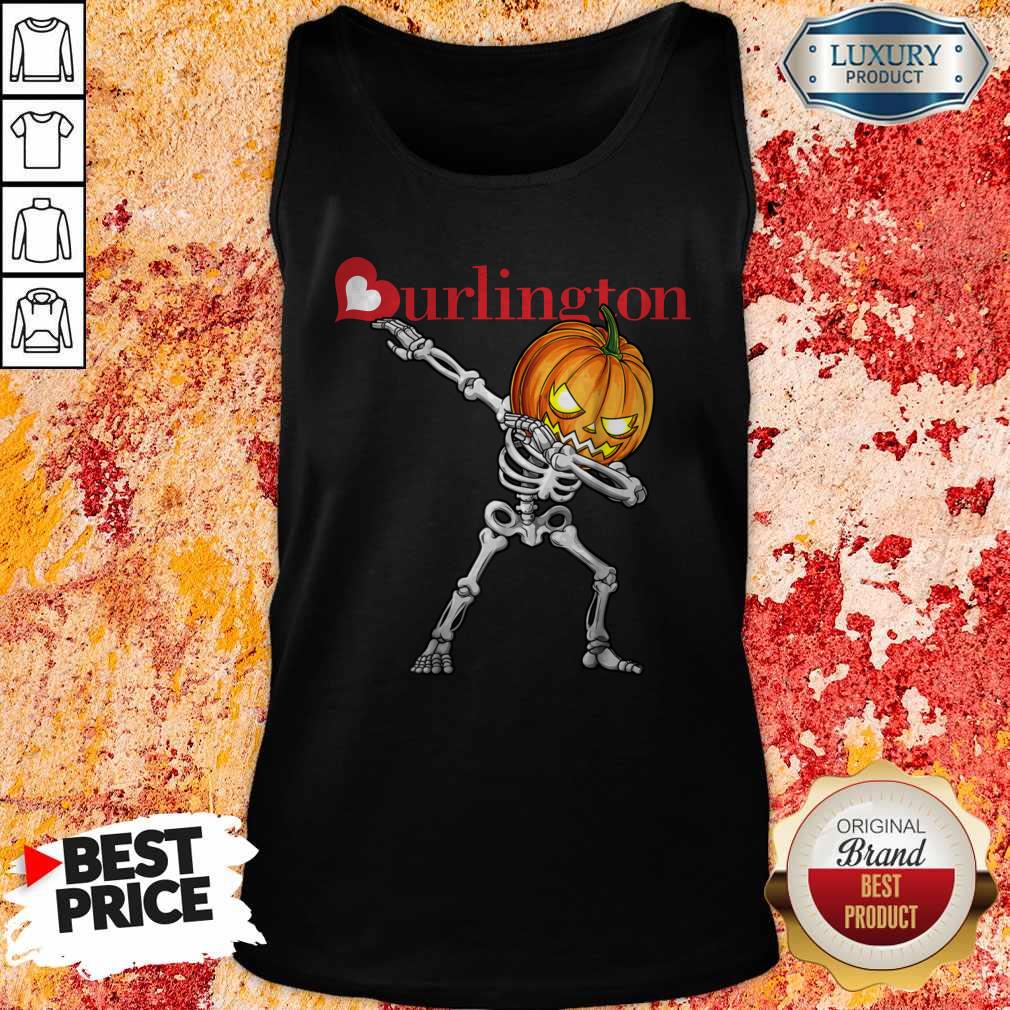 Nice Skeleton Dabbing Halloween Pumpkin Burlington Shirt