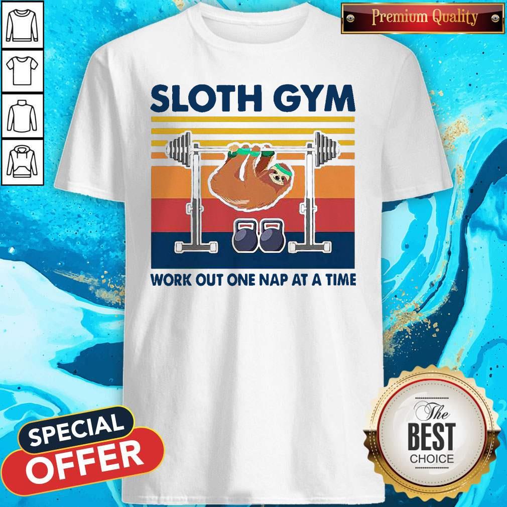Nice Sloth Gym Work Out One Nap At A Time Vintage Shirt