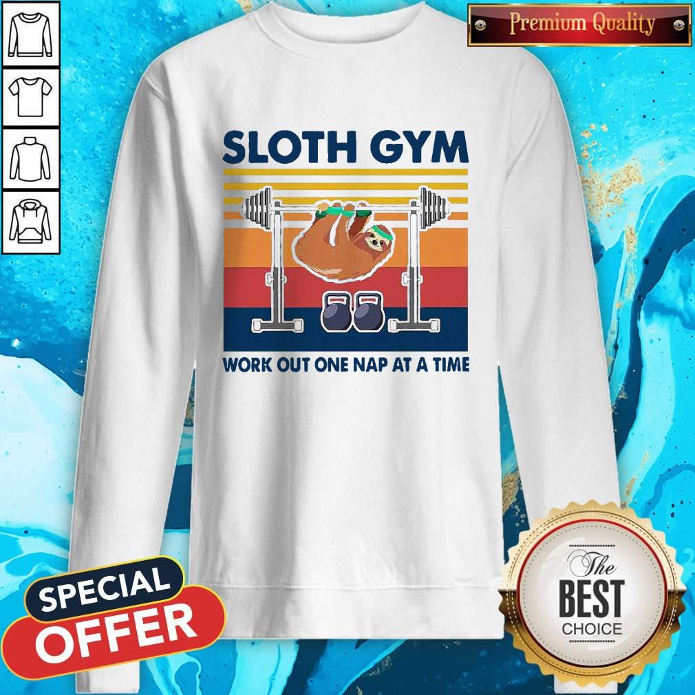 Nice Sloth Gym Work Out One Nap At A Time Vintage Shirt
