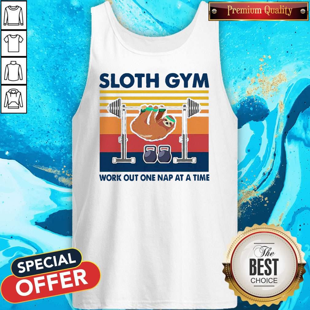 Nice Sloth Gym Work Out One Nap At A Time Vintage Shirt