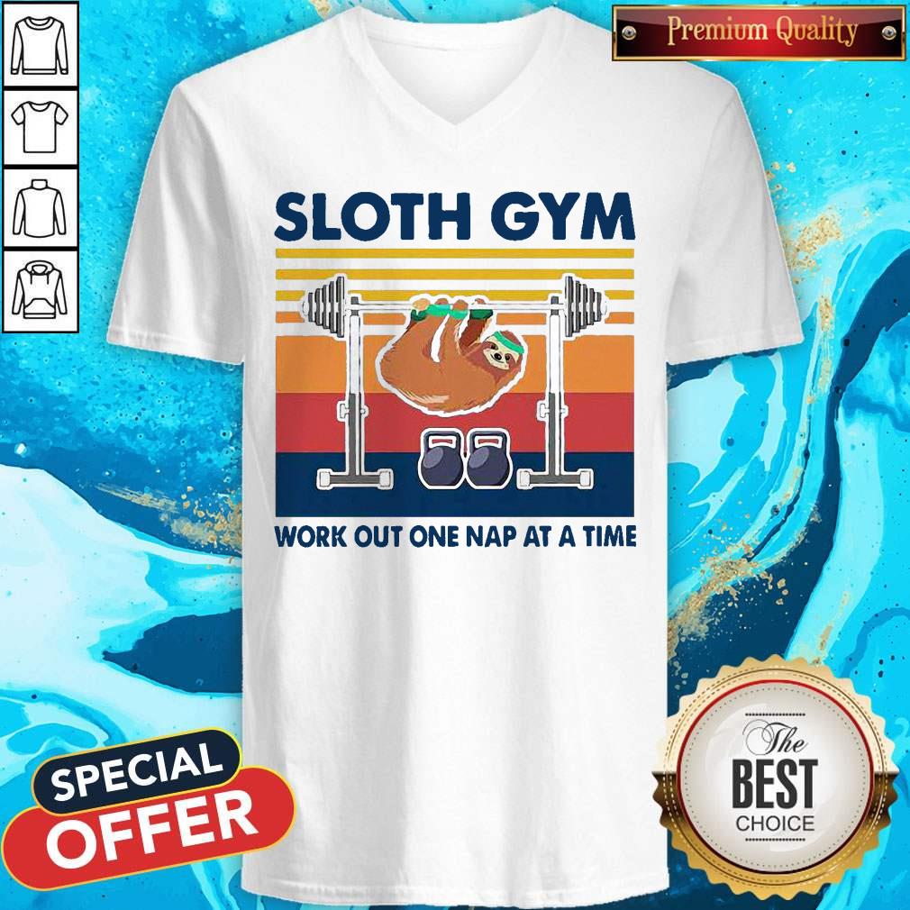 Nice Sloth Gym Work Out One Nap At A Time Vintage Shirt