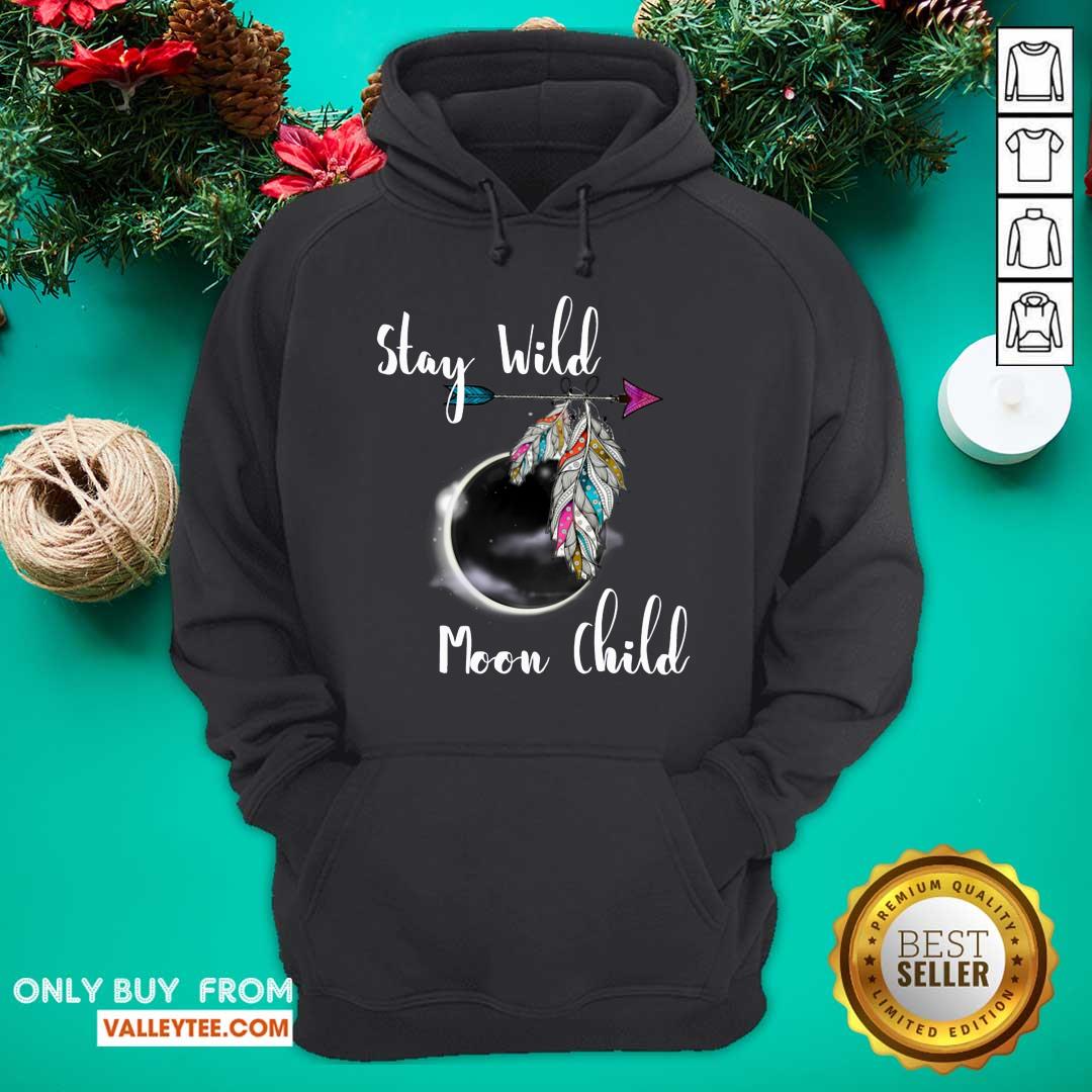 Nice Stay Wild Moon Child Boho Lunar Eclipse Cute Feathers Arrow Shirt