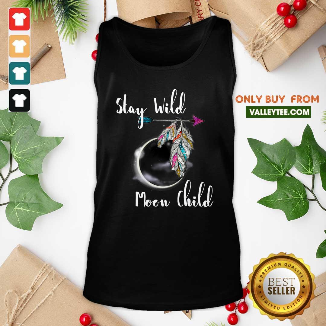 Nice Stay Wild Moon Child Boho Lunar Eclipse Cute Feathers Arrow Shirt