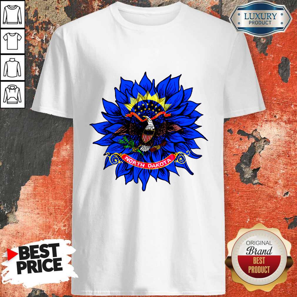 Nice Sunflower North Dakota Flag Shirt