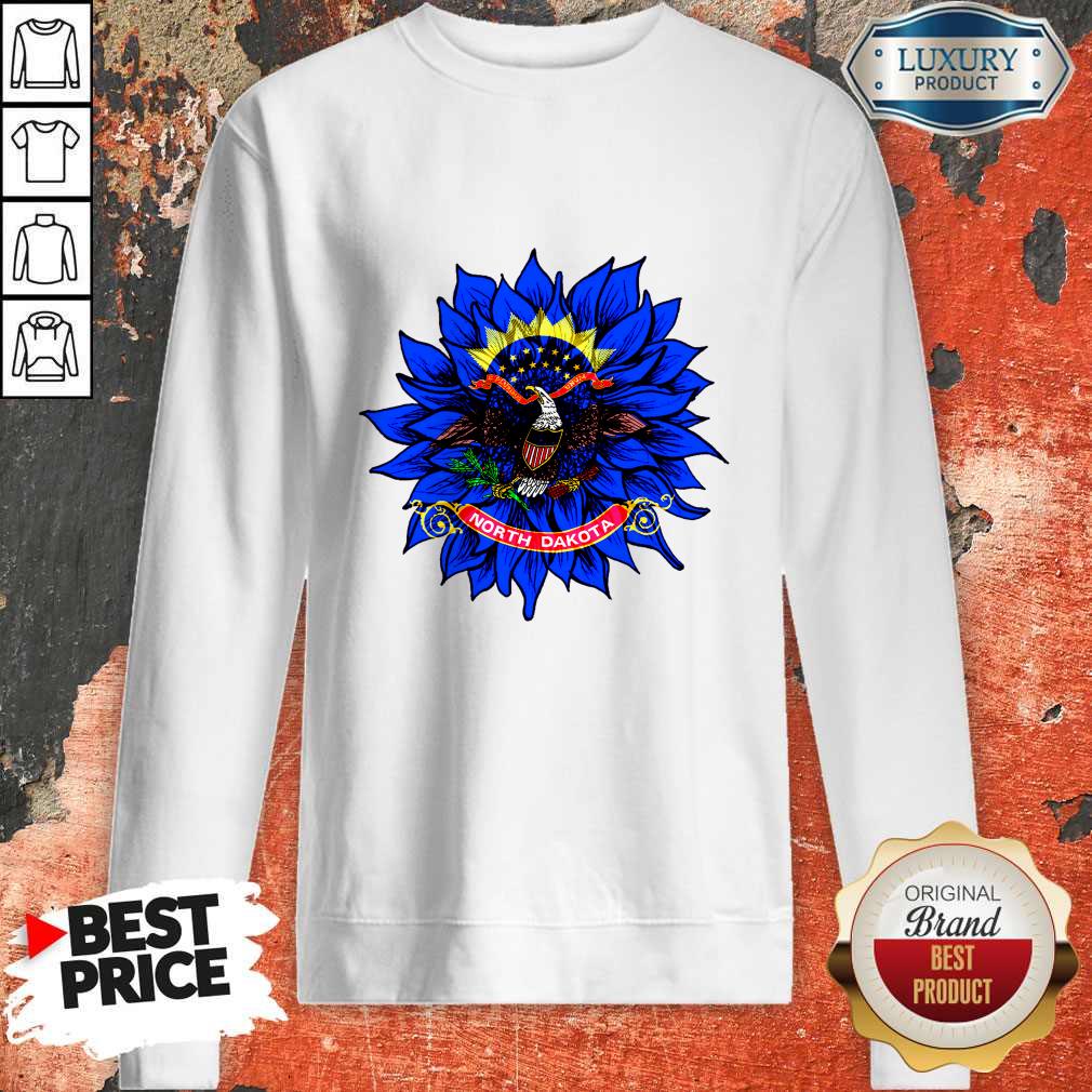 Nice Sunflower North Dakota Flag Shirt