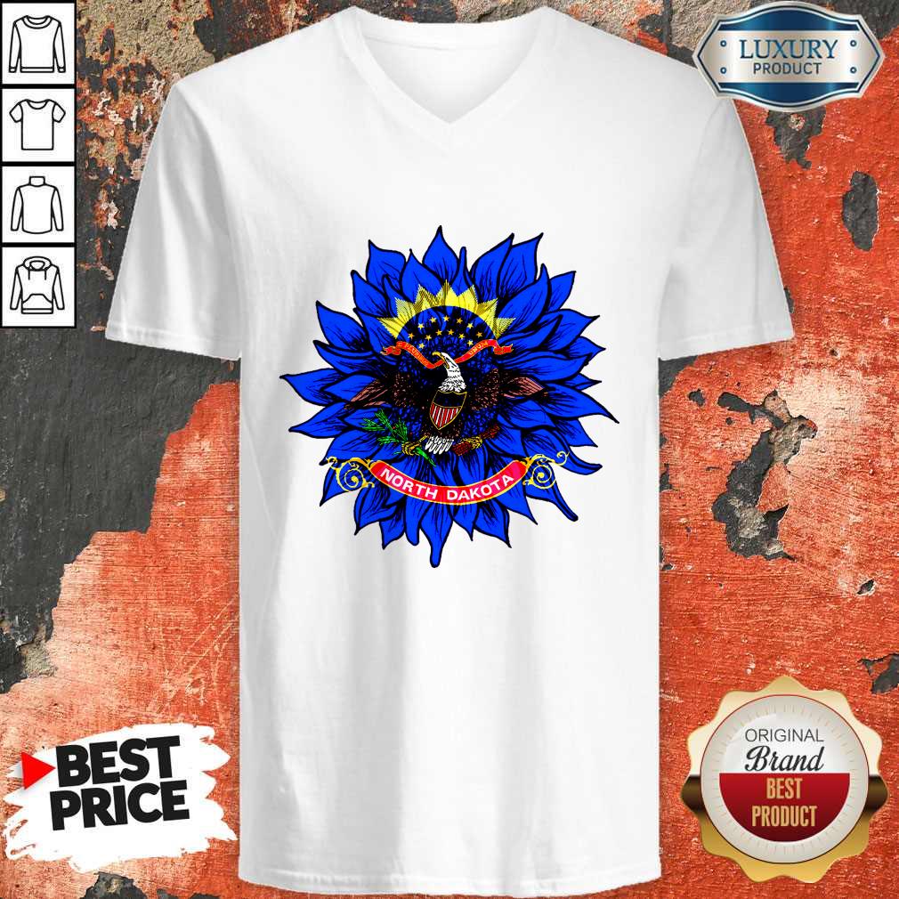 Nice Sunflower North Dakota Flag Shirt