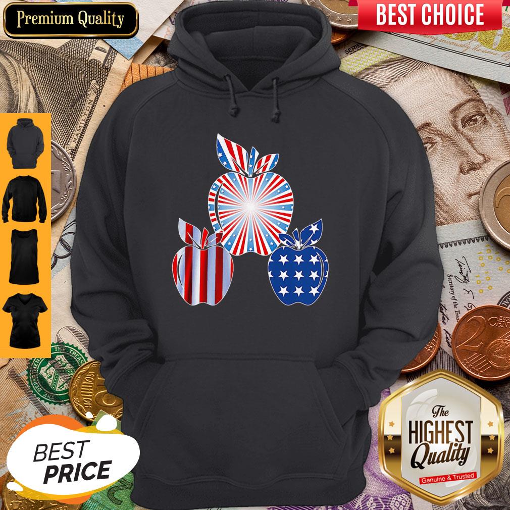 Nice Teacher Apples American Flag Independence Day Shirt