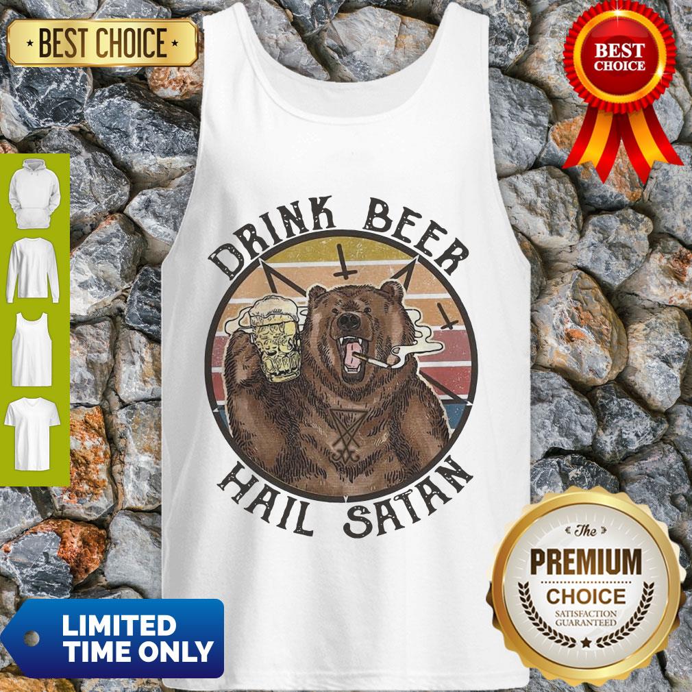 Nice The Bear Drink Beer Hail Satan Shirt