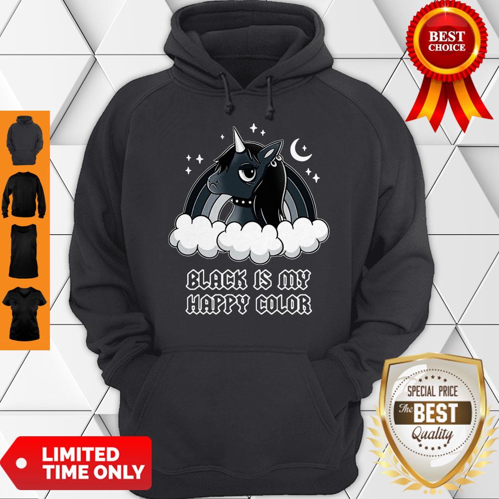 Nice Unicorn Black Is My Happy Color Shirt