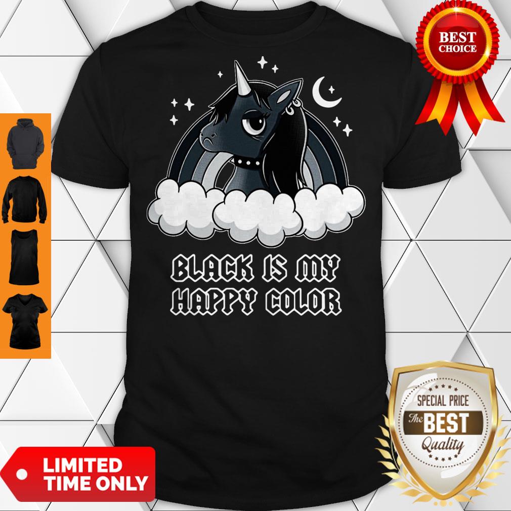 Nice Unicorn Black Is My Happy Color Shirt