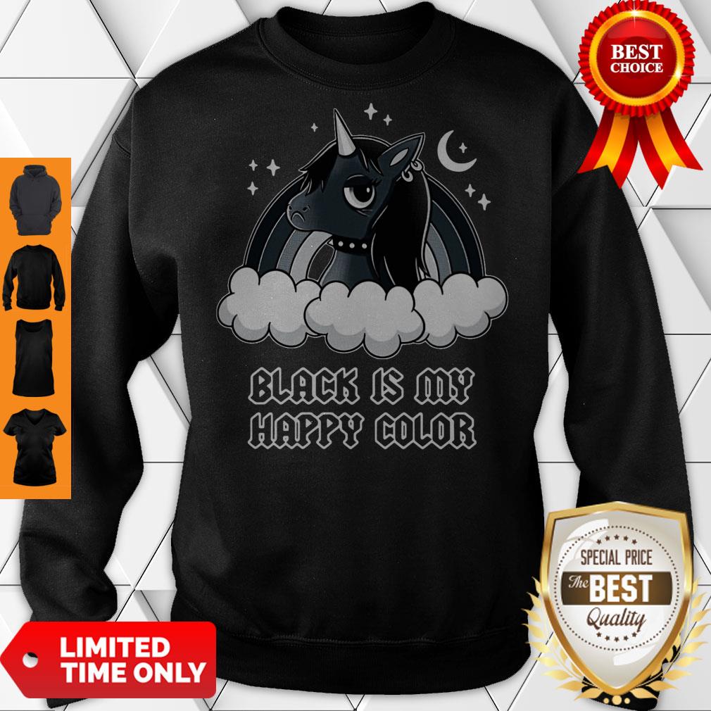 Nice Unicorn Black Is My Happy Color Shirt