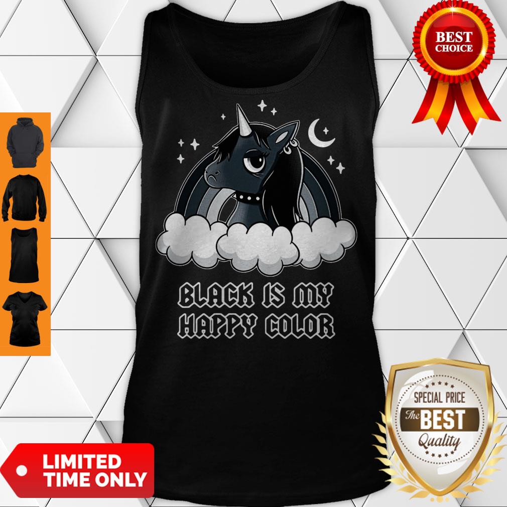 Nice Unicorn Black Is My Happy Color Shirt