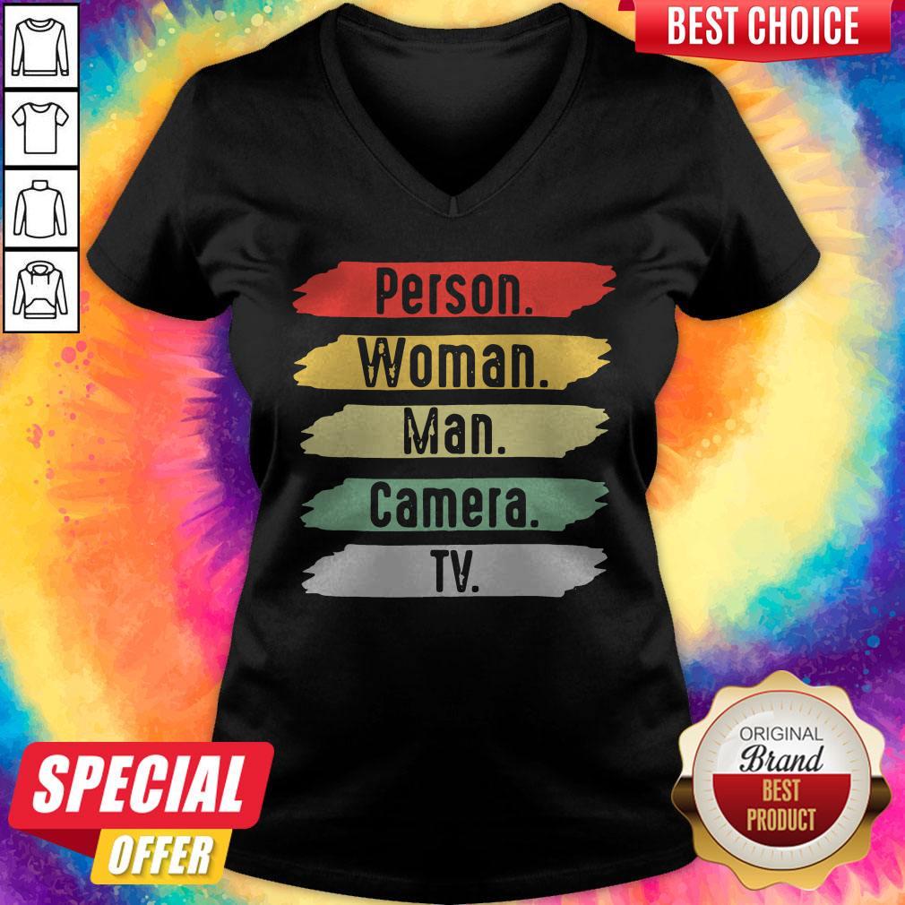 Nice US Person Woman Man Camera TV Funny Trump Shirt