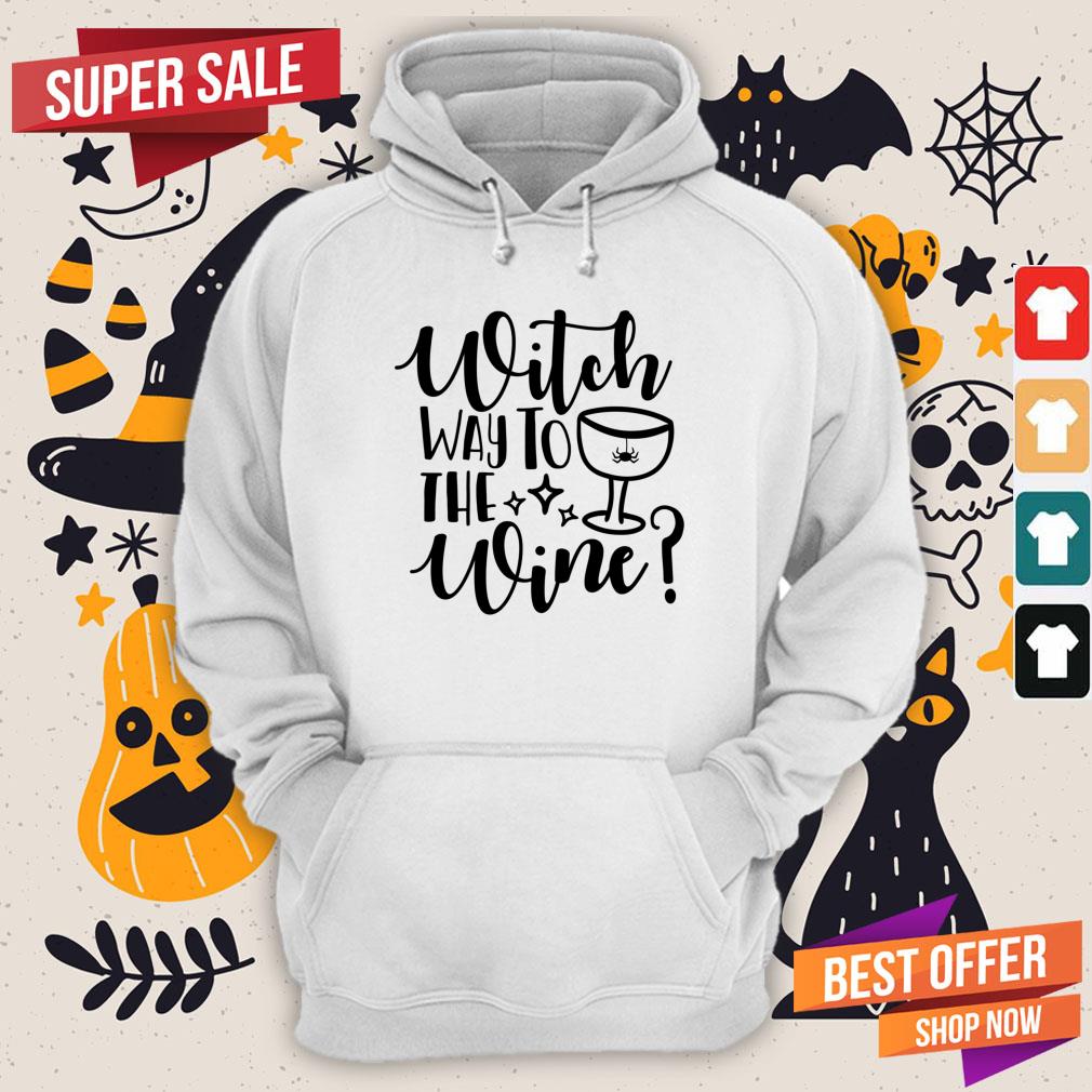 Nice Witch Way To The Wine Halloween Shirt