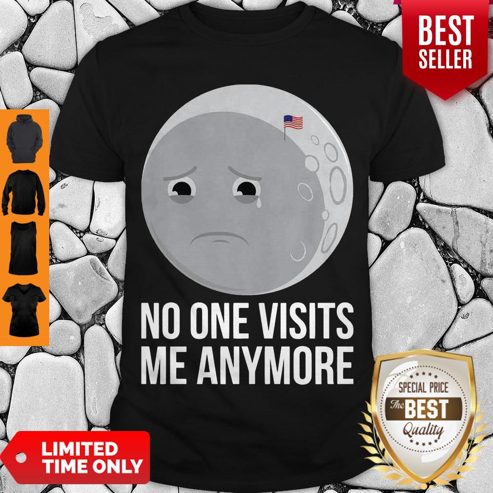 No One Visits Me Anymore Sad Moon Face American Flag Shirt