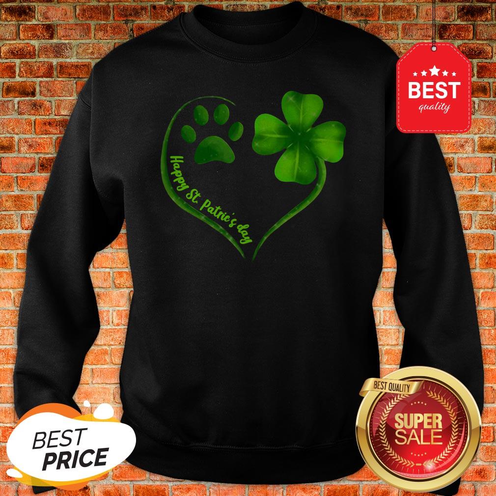 Official Love Dog Paw Heart Happy St. Patrick’s Day Shirt