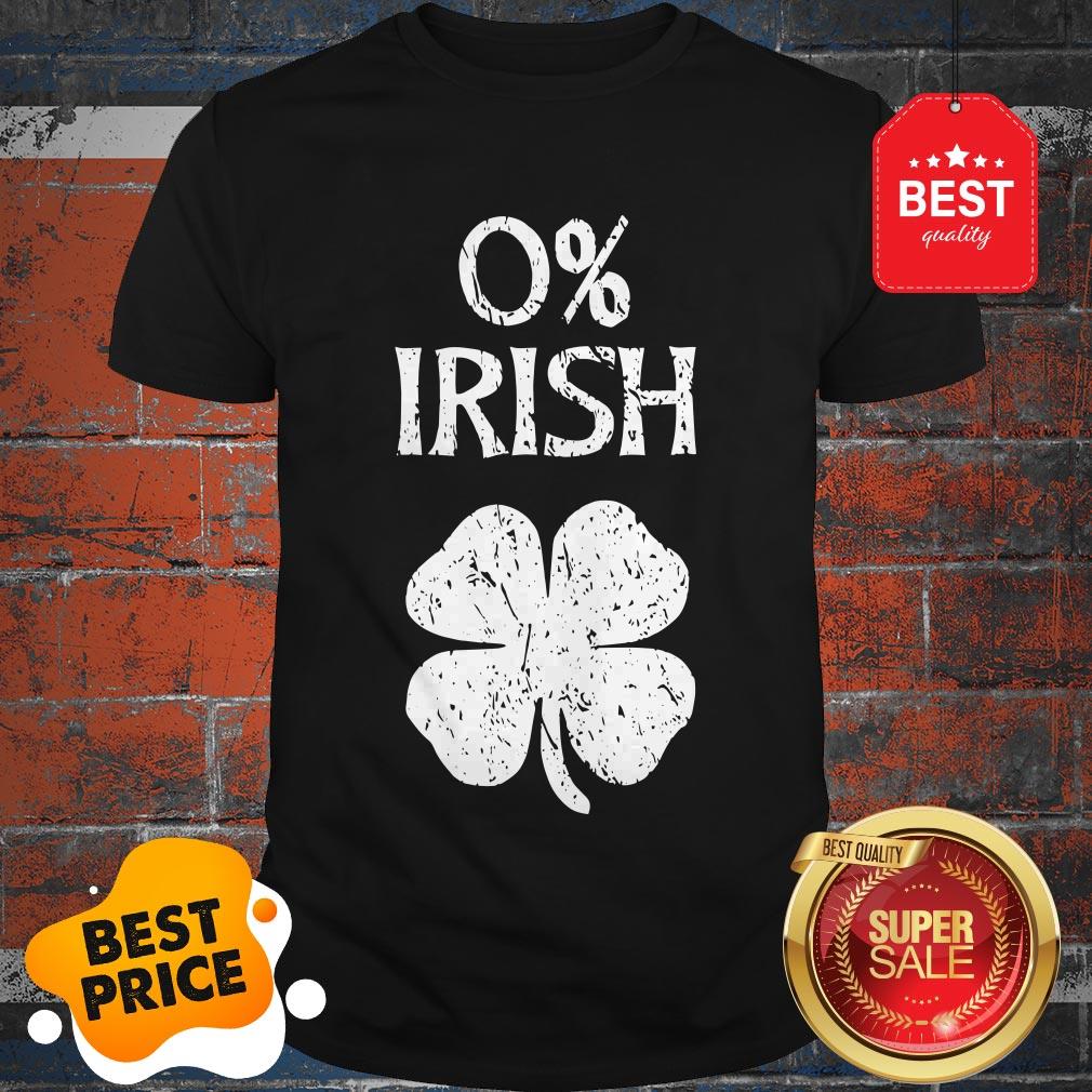 Official 0% Irish St. Patrick's Graphic T Shirt