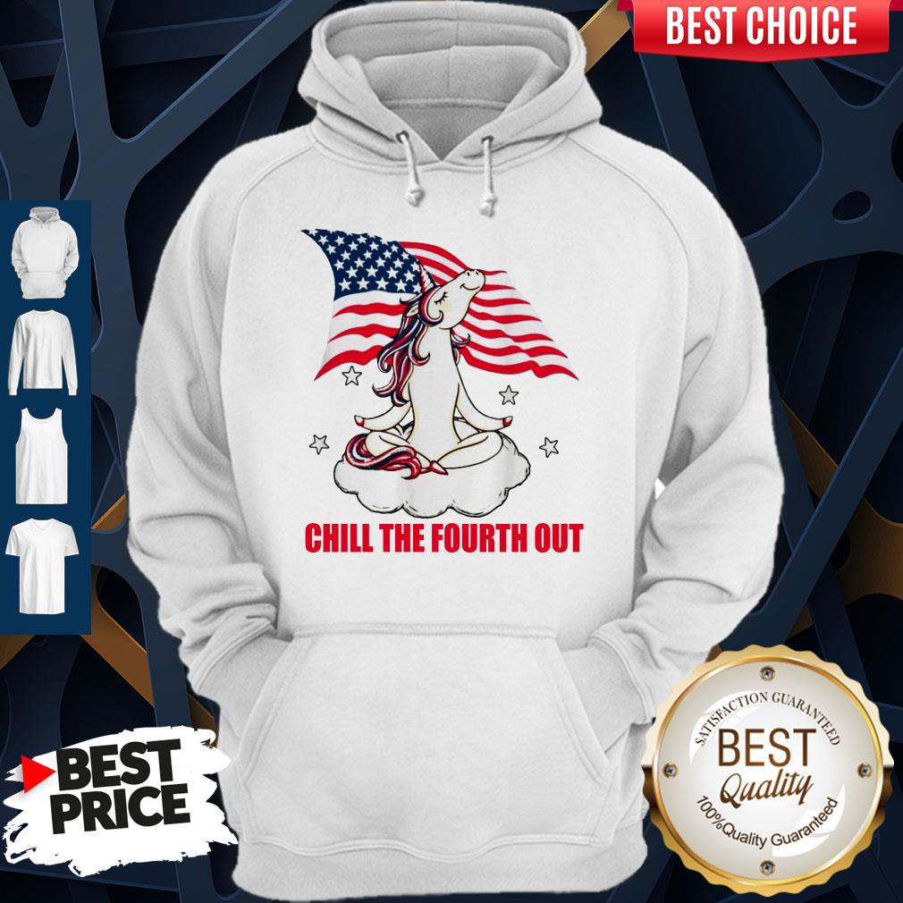 Official American Flag Unicorn Chill The Fourth Out White Shirt