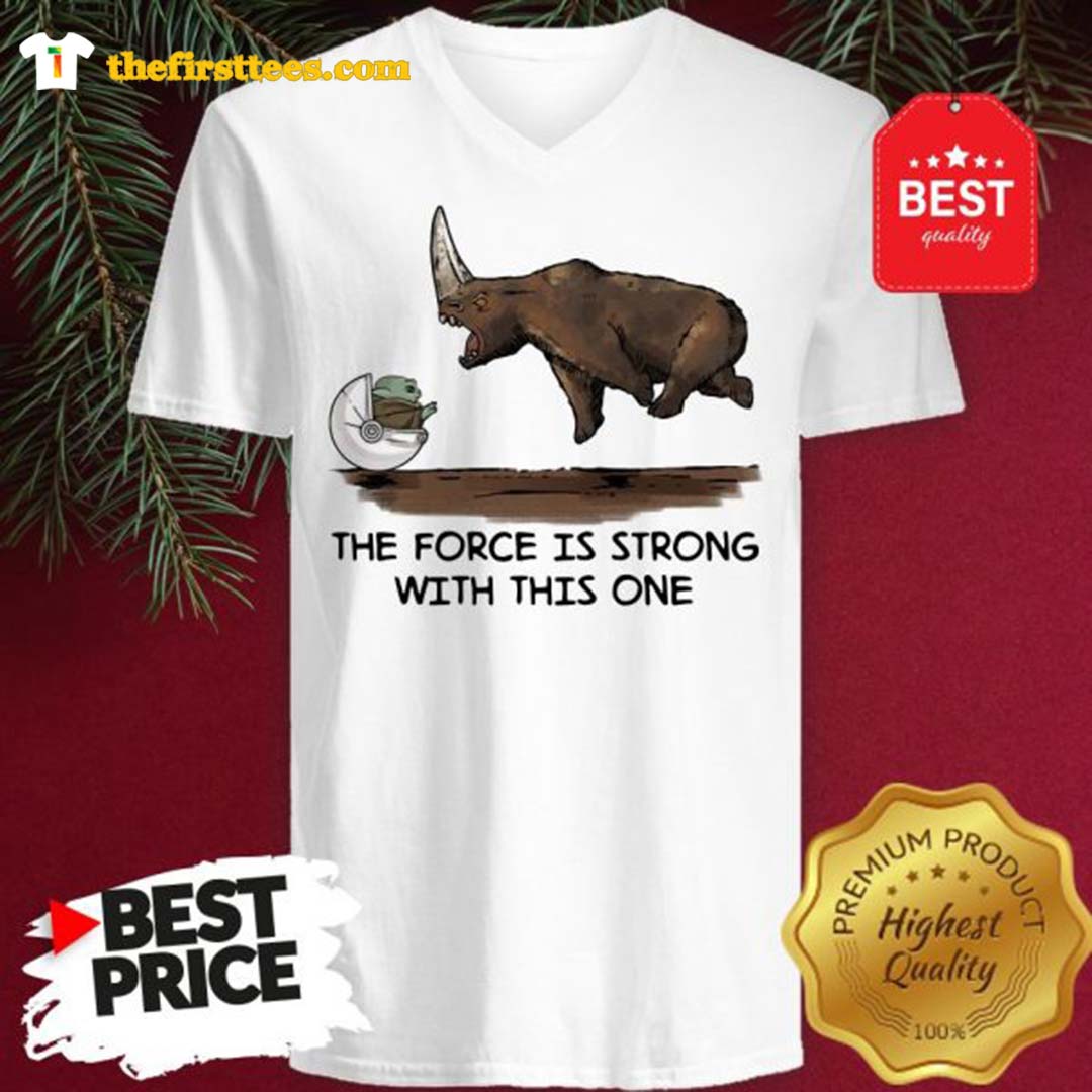 Official Baby Yoda And Rhino The Force Is Strong With This One Shirt