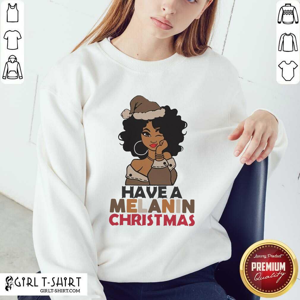 Official Black Girl hat Santa Have A Melanin Merry Christmas Shirt