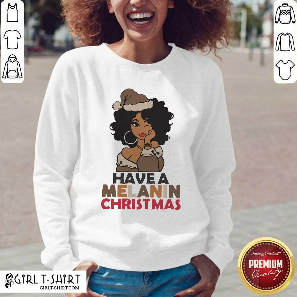 Official Black Girl hat Santa Have A Melanin Merry Christmas Shirt