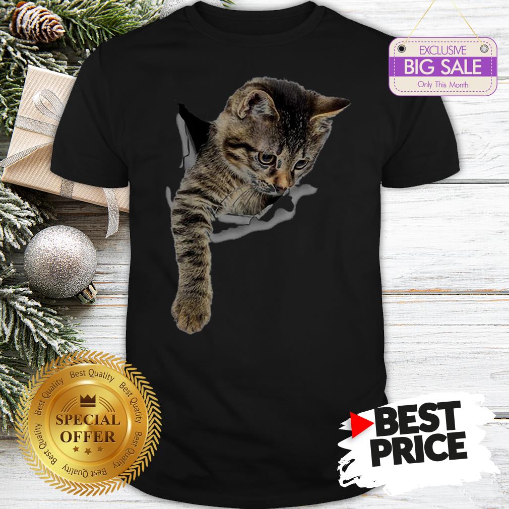 Official Cute Cat Torn Paper Shirt