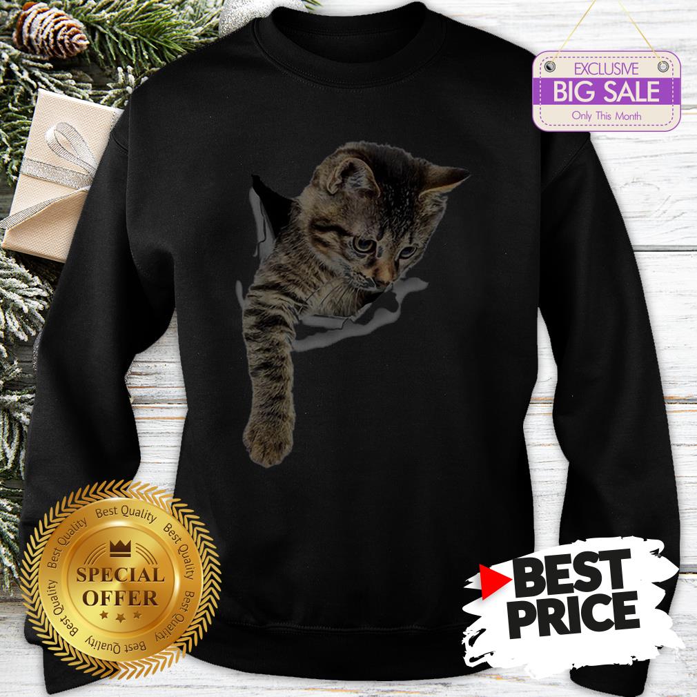 Official Cute Cat Torn Paper Shirt