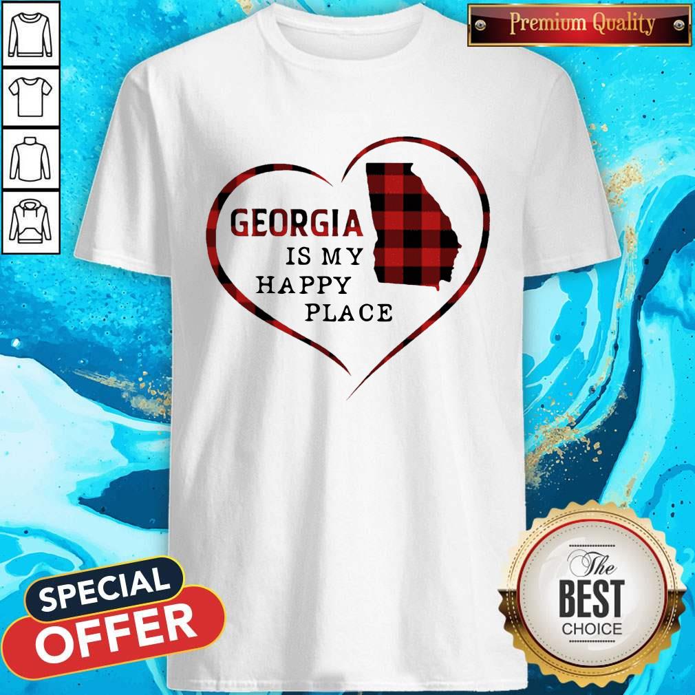 Official Georgia Is My Happy Place Heart Shirt