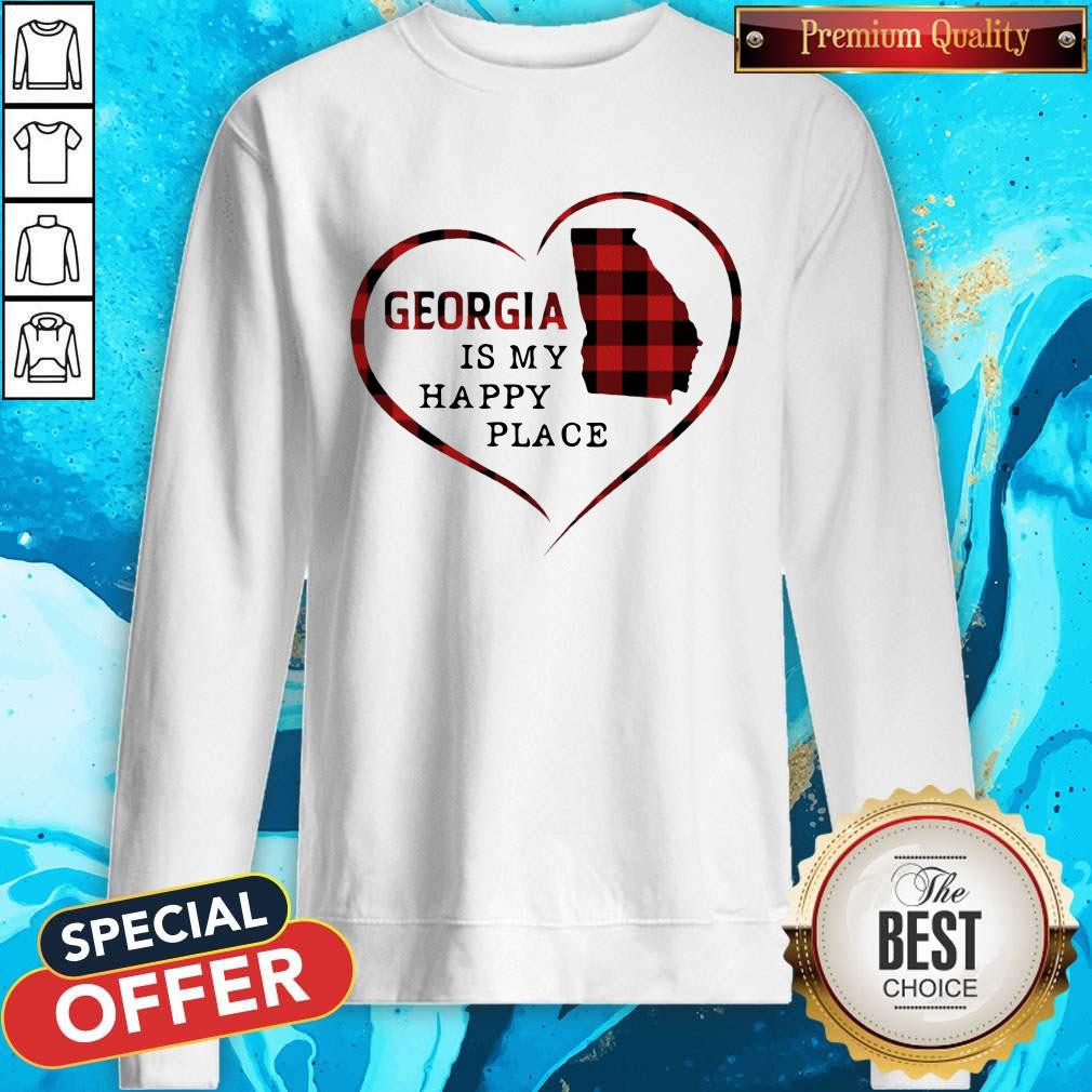 Official Georgia Is My Happy Place Heart Shirt
