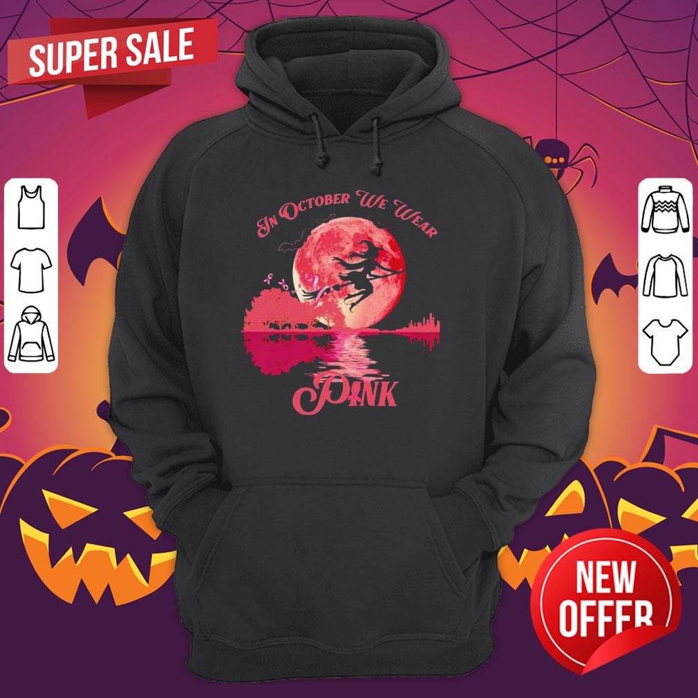 Official Girl Witch In October We Wear Pink Halloween Shirt