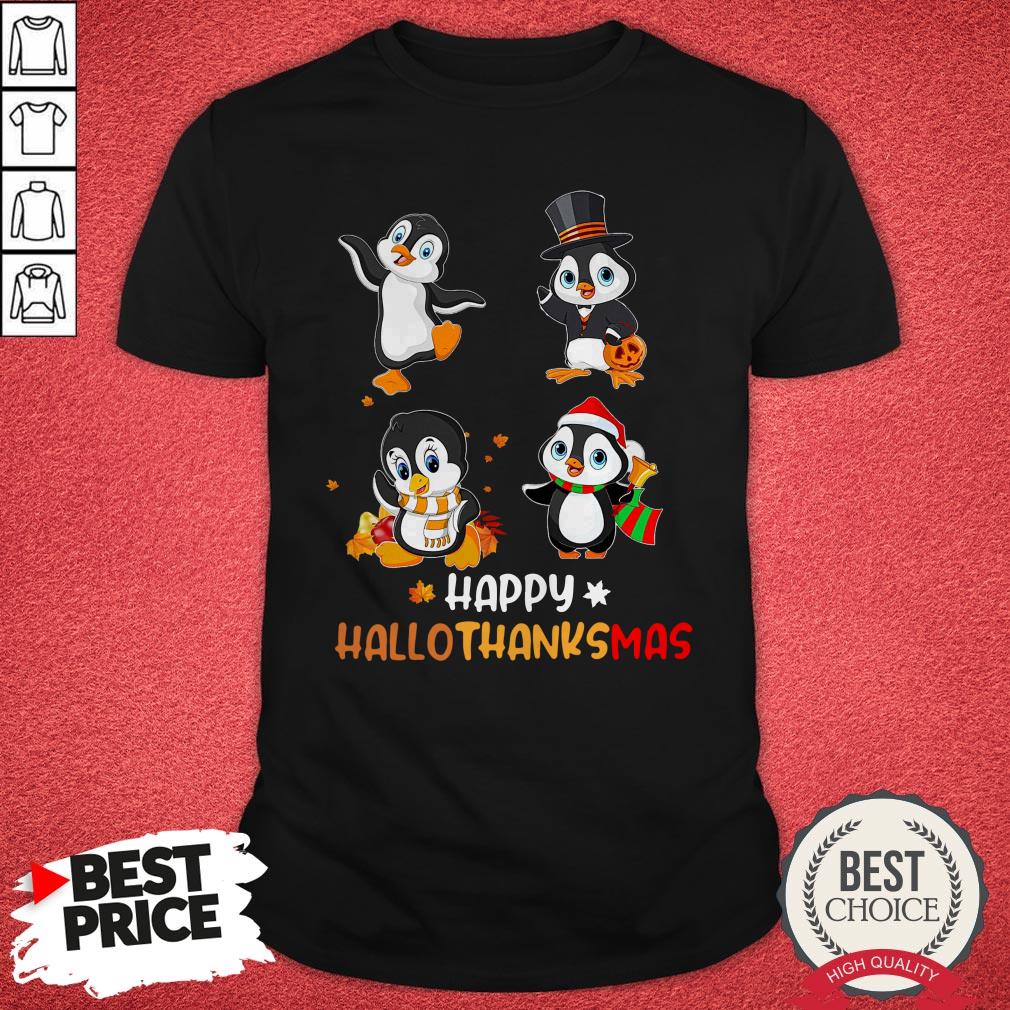 Official Halloween Penguins Happy Hallothanksmas Shirt