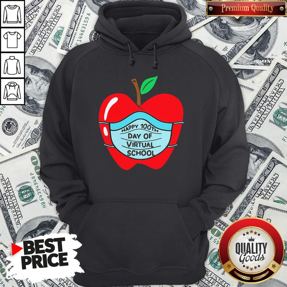 Official Happy 100th Days Of Virtual School Student Apple Wear Mask Shirt
