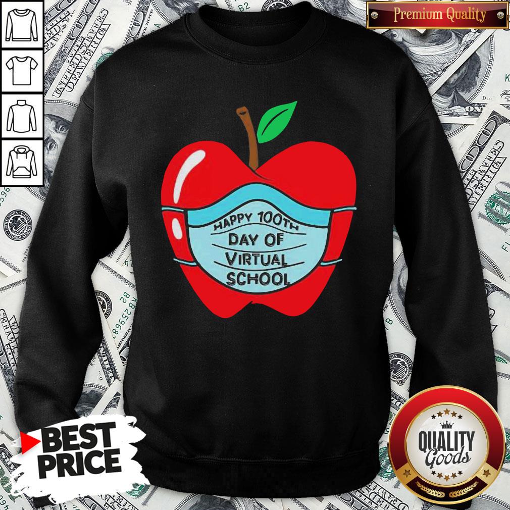 Official Happy 100th Days Of Virtual School Student Apple Wear Mask Shirt