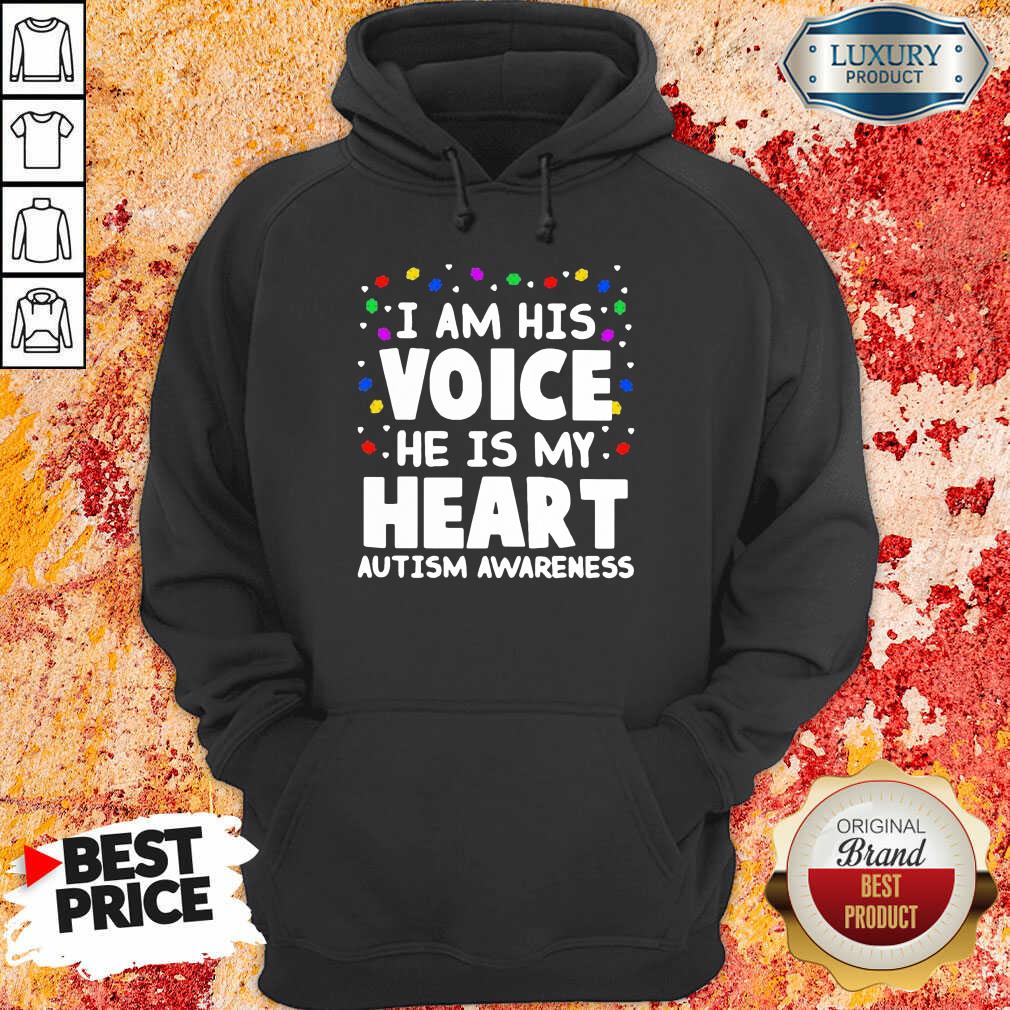 Official I Am His Voice He Is My Heart Autism Awareness Shirt