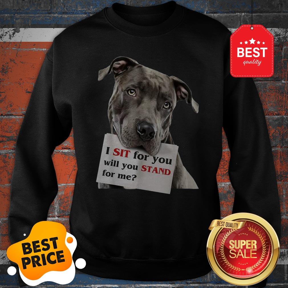 Official I Sit For You Will You Stand For Me Pitbull Dog Lovers Shirt