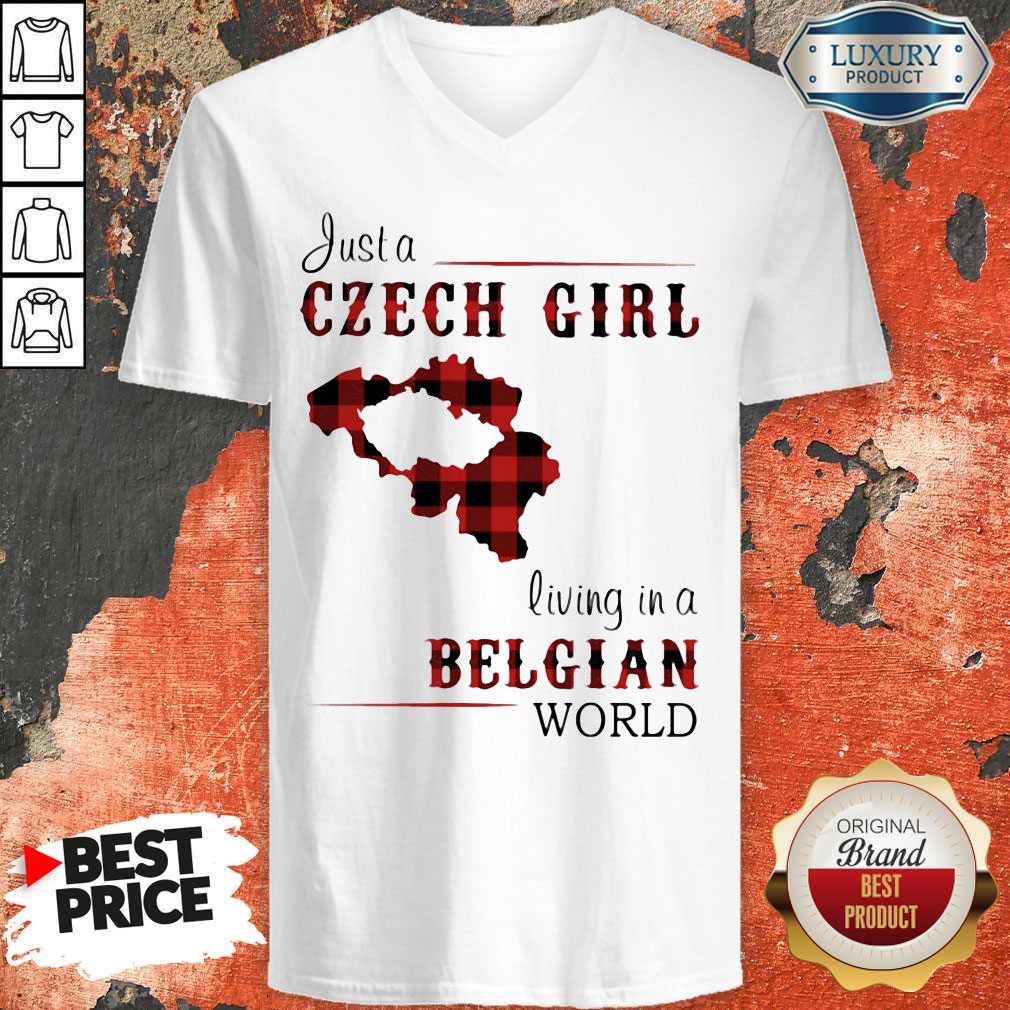 Official Just A Czech Girl Living In A Belgian World Shirt