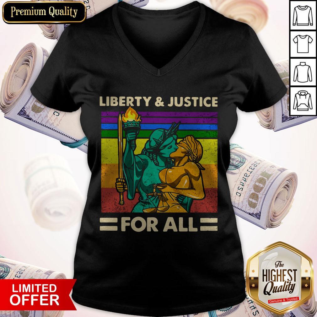 Official LGBT Liberty And Justice For All Vintage Shirt