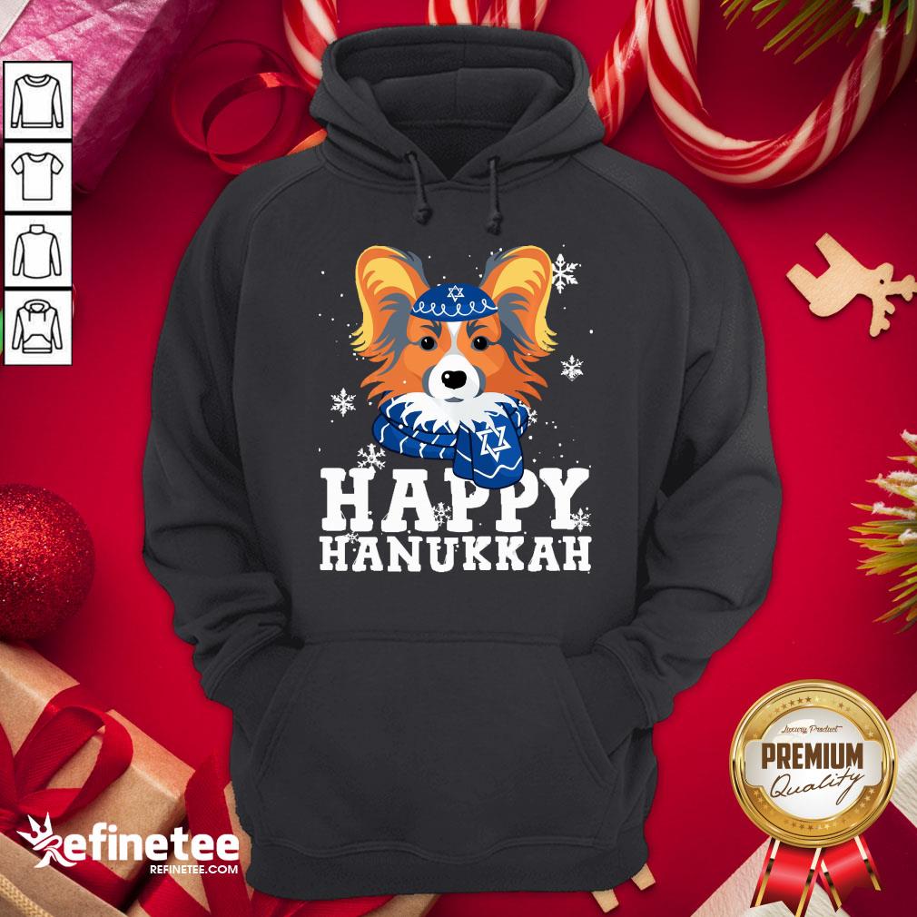 Official Merry Christmas Happy Hanukkah Papillon Dog Funny Noel Xmas Shirt