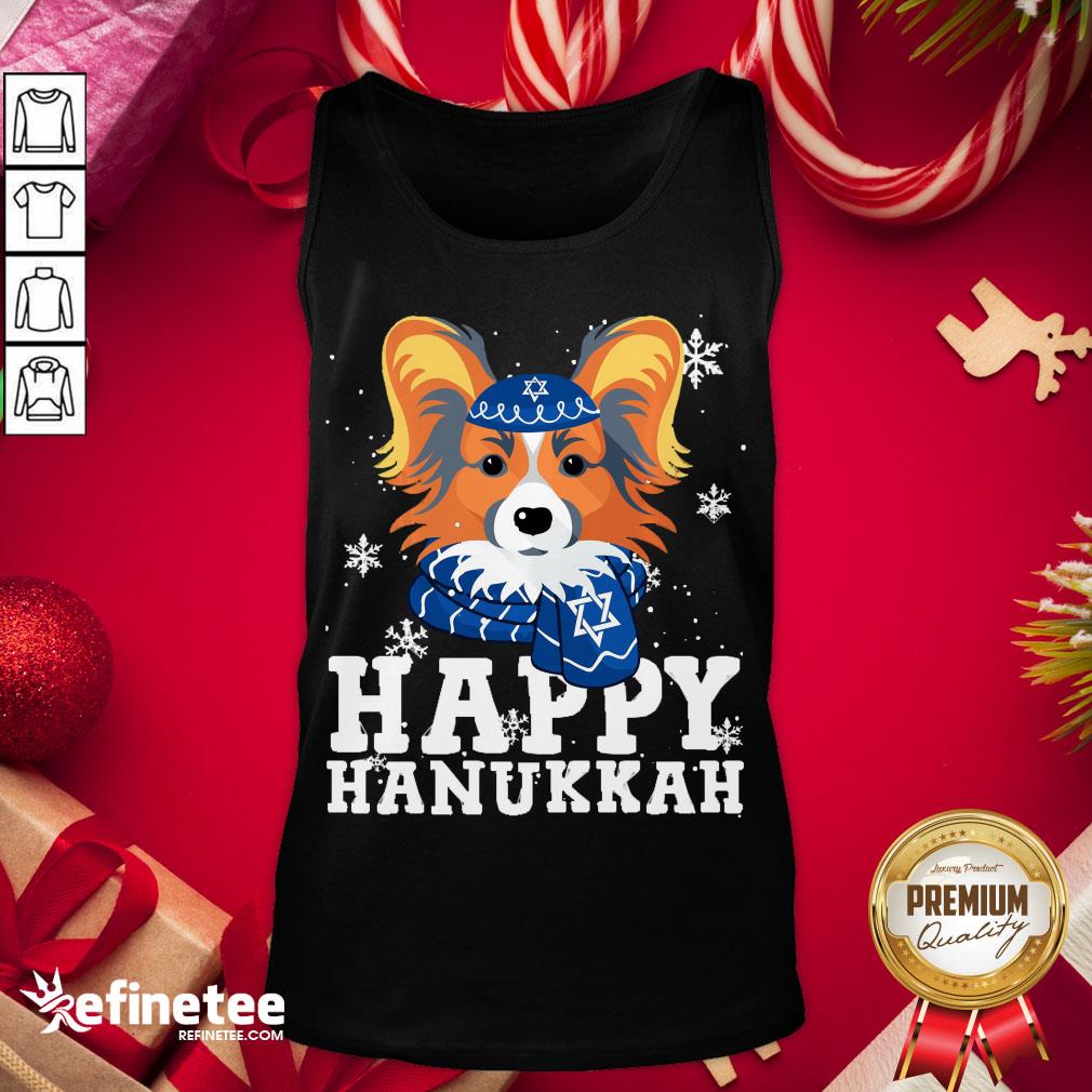 Official Merry Christmas Happy Hanukkah Papillon Dog Funny Noel Xmas Shirt
