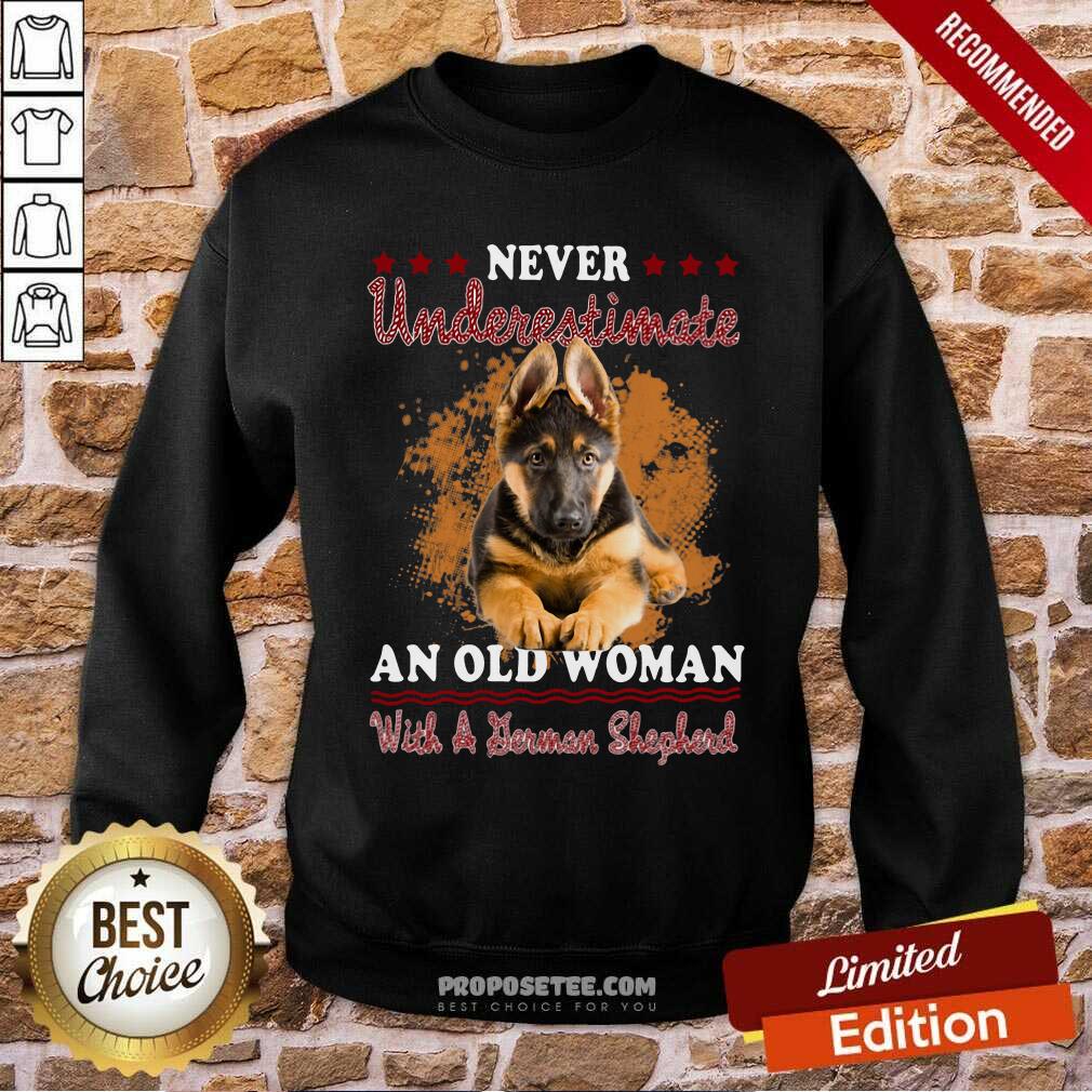 Official Never Underestimate An Old Woman With A German Shepherd Shirt