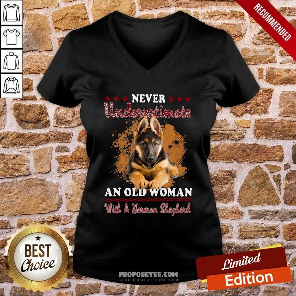 Official Never Underestimate An Old Woman With A German Shepherd Shirt