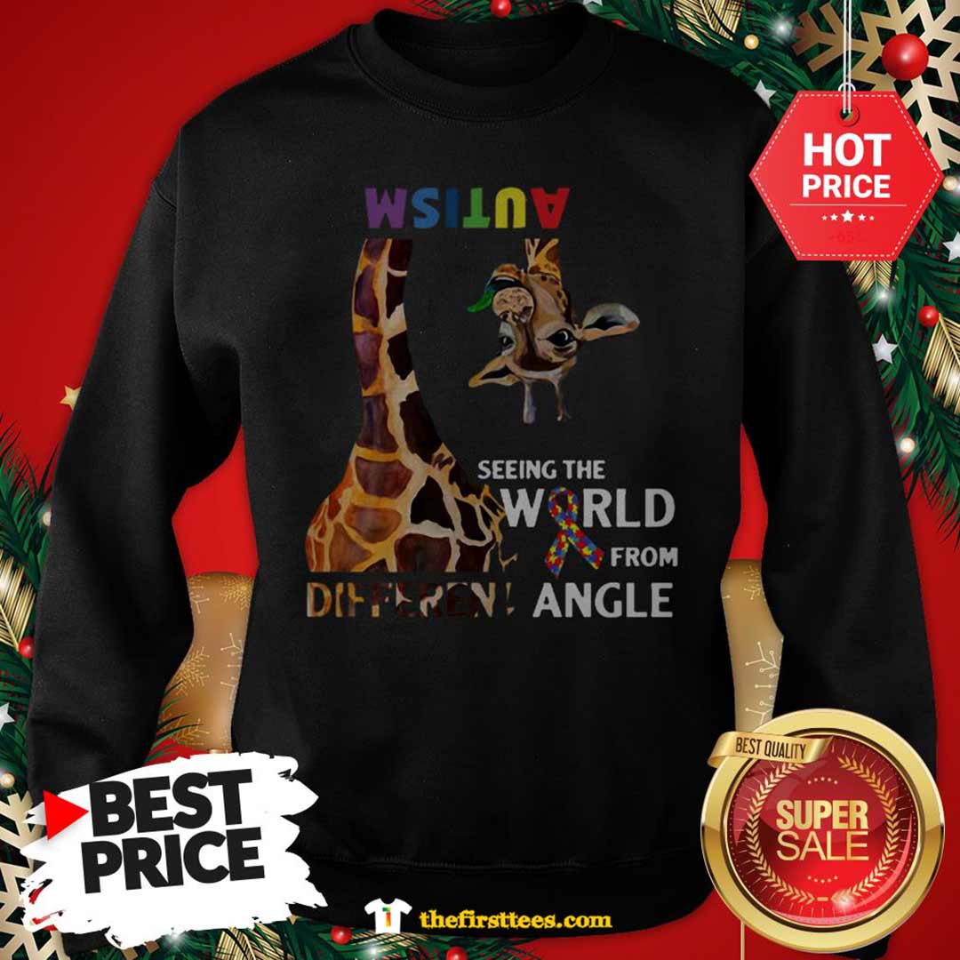 Official Nice Giraffe Autism Seeing The World From Different Angle Shirt