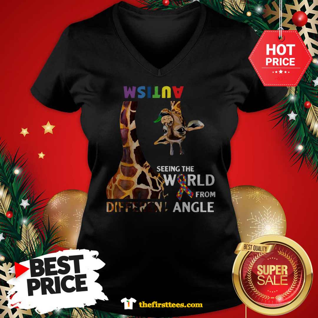 Official Nice Giraffe Autism Seeing The World From Different Angle Shirt