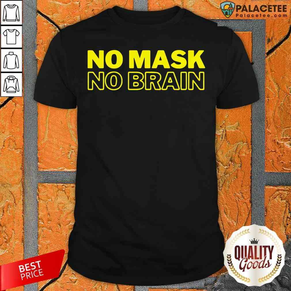 Official No Mask No Brain Yellow Shirt