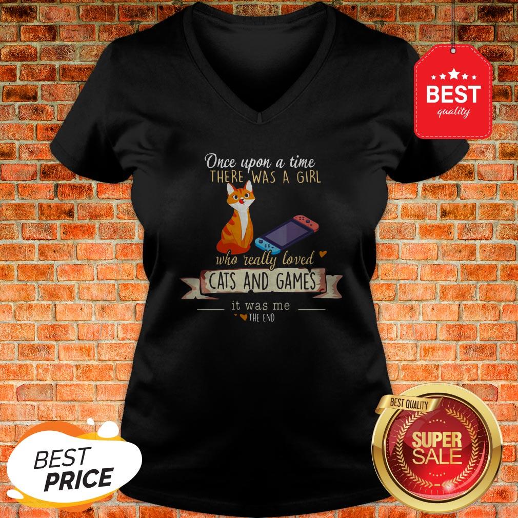 official-once-upon-a-time-there-was-a-girl-who-really-loved-cats-and-games-v-neck.jpg