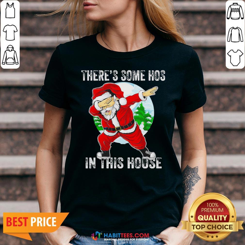 Official Santa Dabbing There's Some Hoes In This Hoose Christmas Shirt
