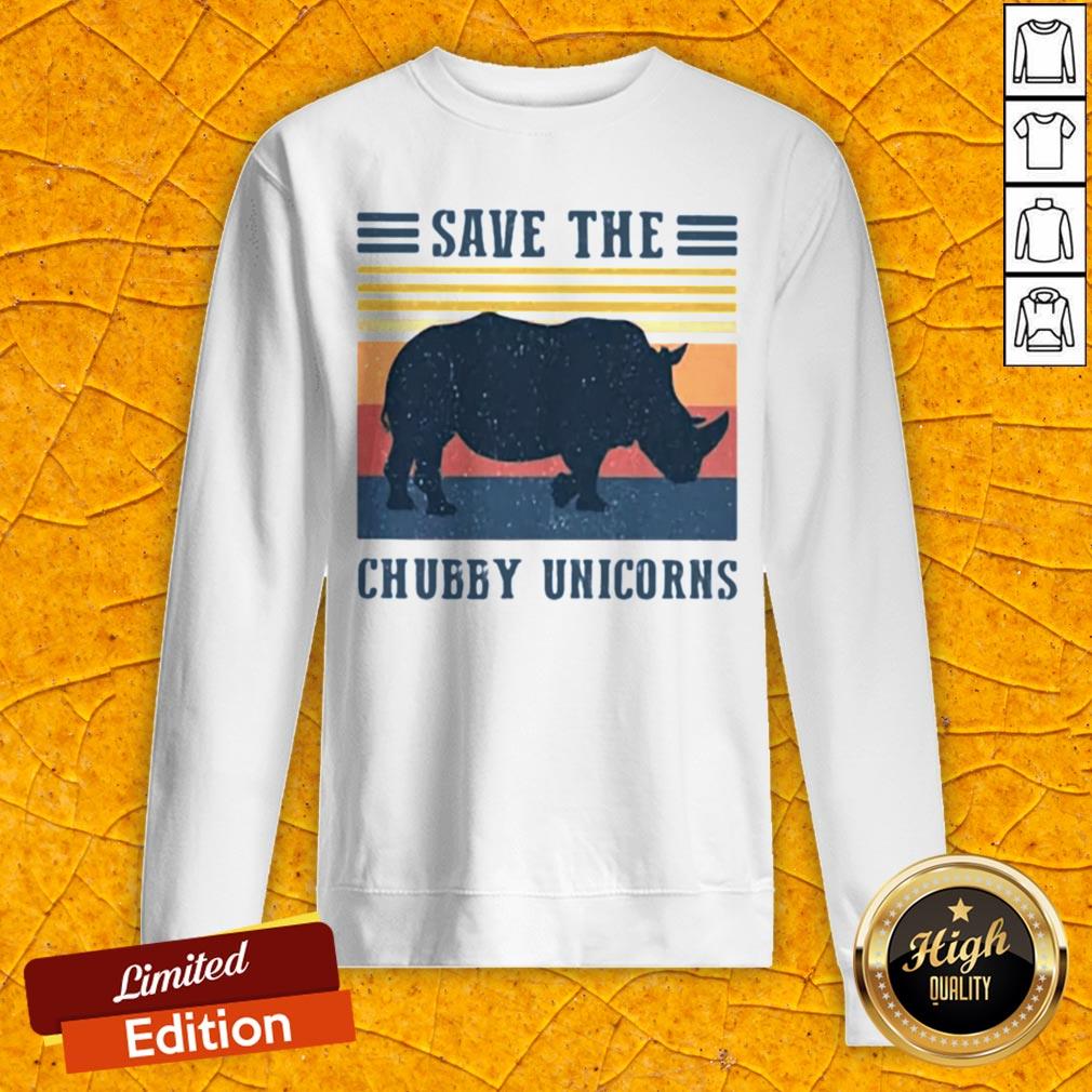 Official Save The Chubby Unicorns Vintage Retro Shirt